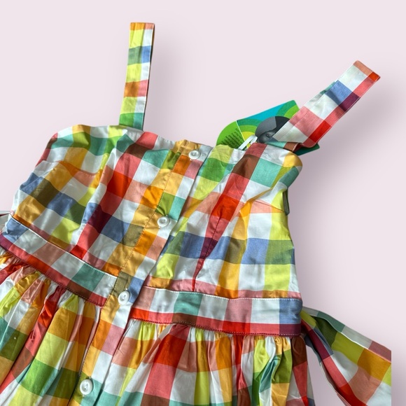 NWT Christopher John Rogers Target Bright Plaid Wide Strap Tie Waist Dress Sz 10 - Picture 7 of 14